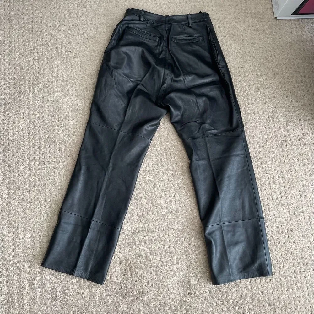 Vintage Wilson Leather Pants 30x31 (Tag 36) Black Motorcycle Biker Retro Y2K 90s